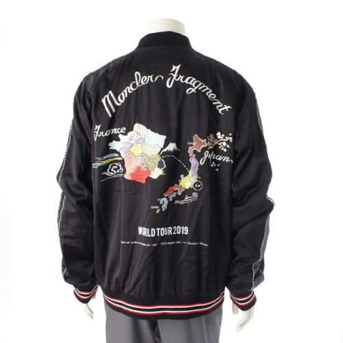 モンクレール 19SS TRANCE レーヨン スーベニア フラグメント 藤原ヒロシ ブルゾン ジャケット E109U4010250 ブラック 4
