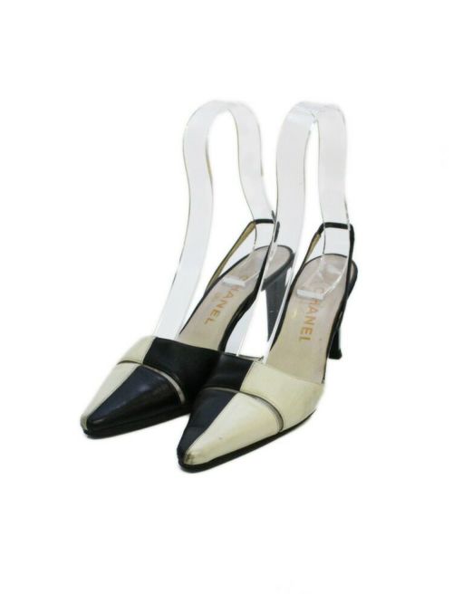 シャネル サンダル　ブラック×ホワイト サイズ表記なし