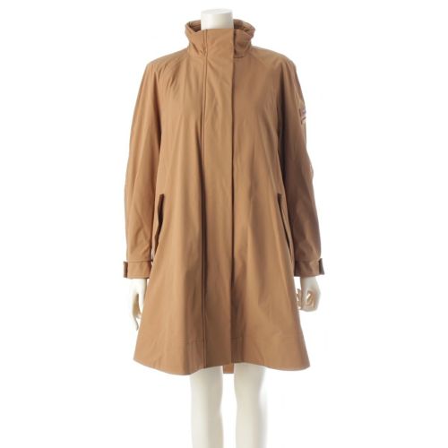 マックスマーラ レジャー ナイロン スタンドカラー ロング コート アウター キャメル 38
