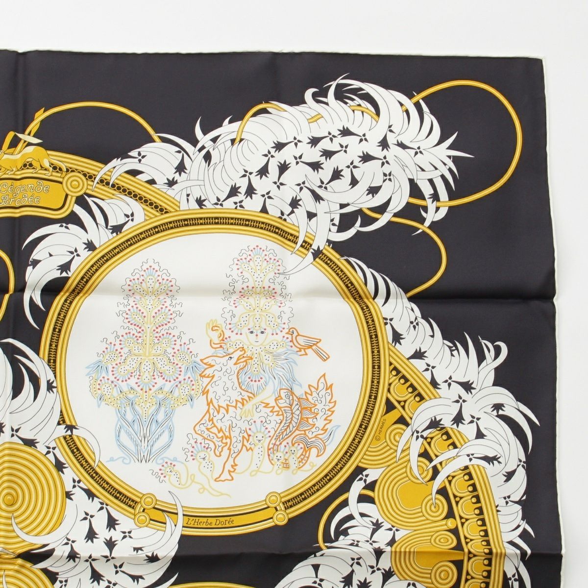 エルメス カレ90 刺繍が織りなす伝説 Legende Brodee シルク
