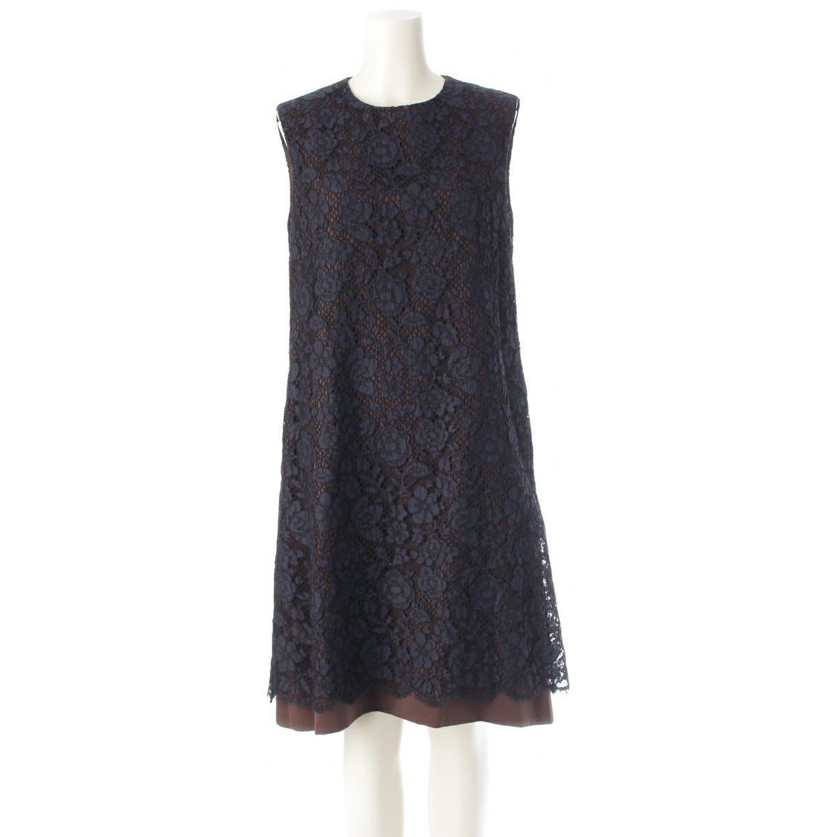 【美品】フォクシー サマーニット ワンピース ノースリーブ フレア ブラウン FOXEY NEW YORK 美品 フォクシーニューヨーク ノースリーブ