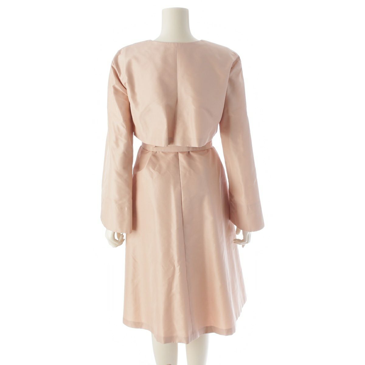 フォクシー トフィー シルク ベルト付き ノーカラー スプリング コート  