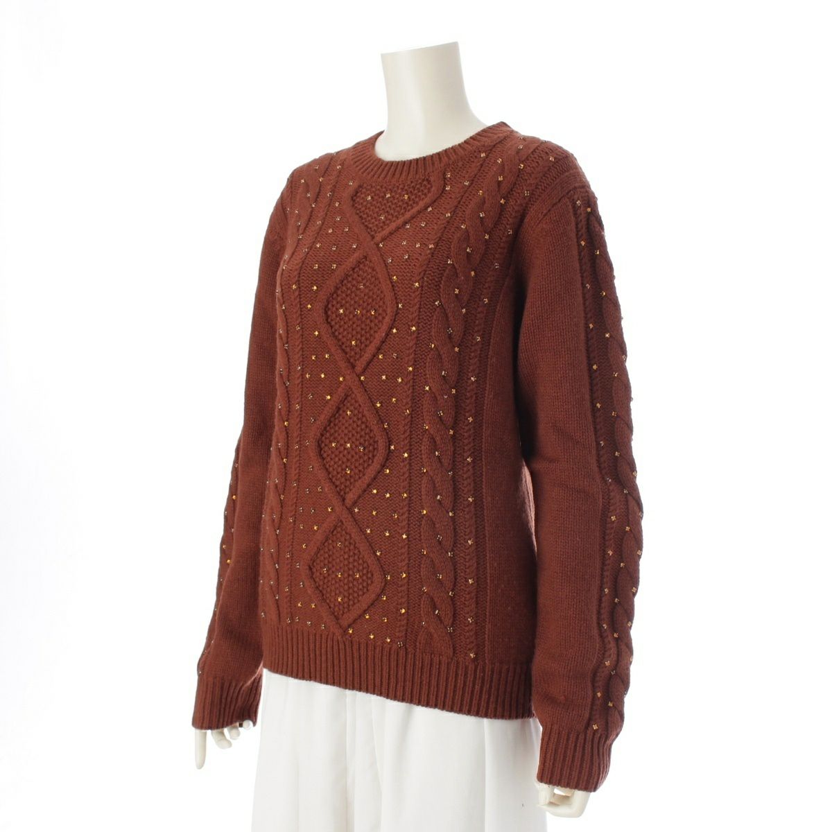 綺麗‼️カシミヤ ケーブルニット 美シルエット✨ワンピース 伸縮性