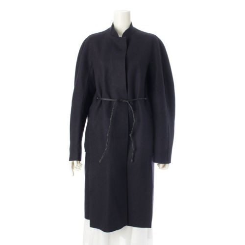 ジルサンダー 18AW ウール タングル ウエストコード フェルト コート ネイビー 34