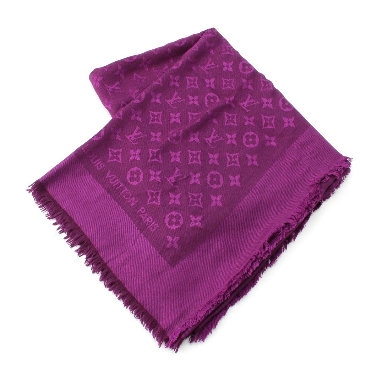 ルイヴィトン モノグラム シルク ウール シャイン ストール ショール  