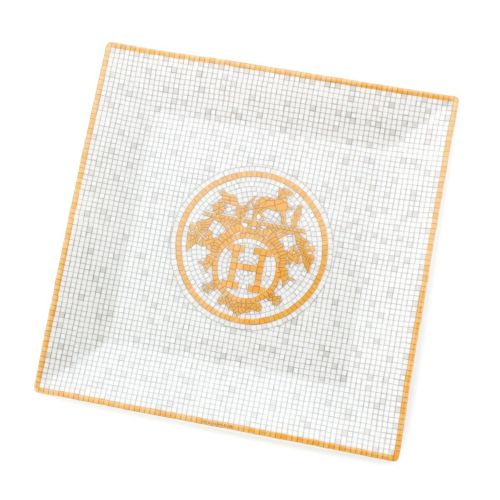 エルメス MOSAIQUE モザイク 24 スクエアプレート 骨董品 イエロー 15cm