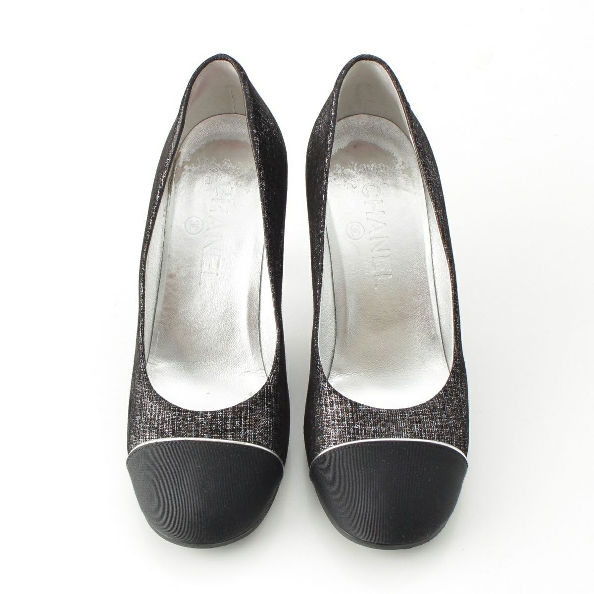 シャネル レザー ココマーク ラメ ヒール パンプス G33228 ブラック  