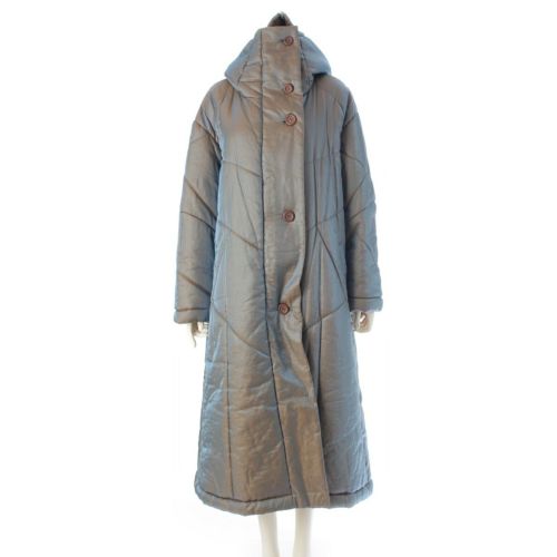 イッセイミヤケ 中綿 キルティングコート 玉虫色 モッズコート IM33-FA009 ブラウン ブルー M