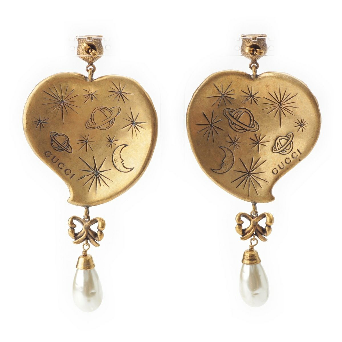 GUCCI【難アリ】 タイガーヘッド ハート型ピアス 【希少】