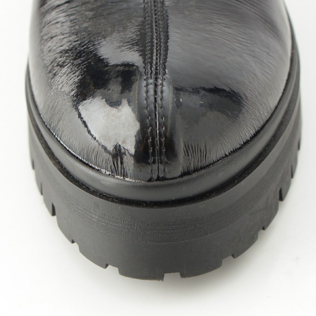 ミュウミュウ パテント ヒール ブーツ シューズ 5TI93D ブラック