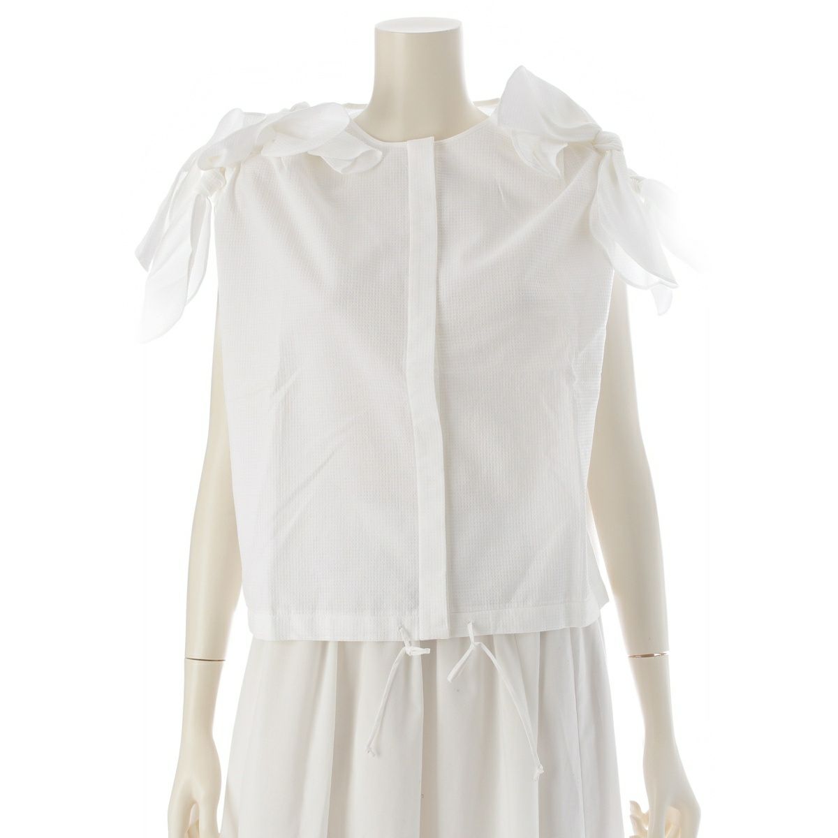 ドゥロワー 23SS シルク 袖リボン フラワープリント ワンピース 6526  