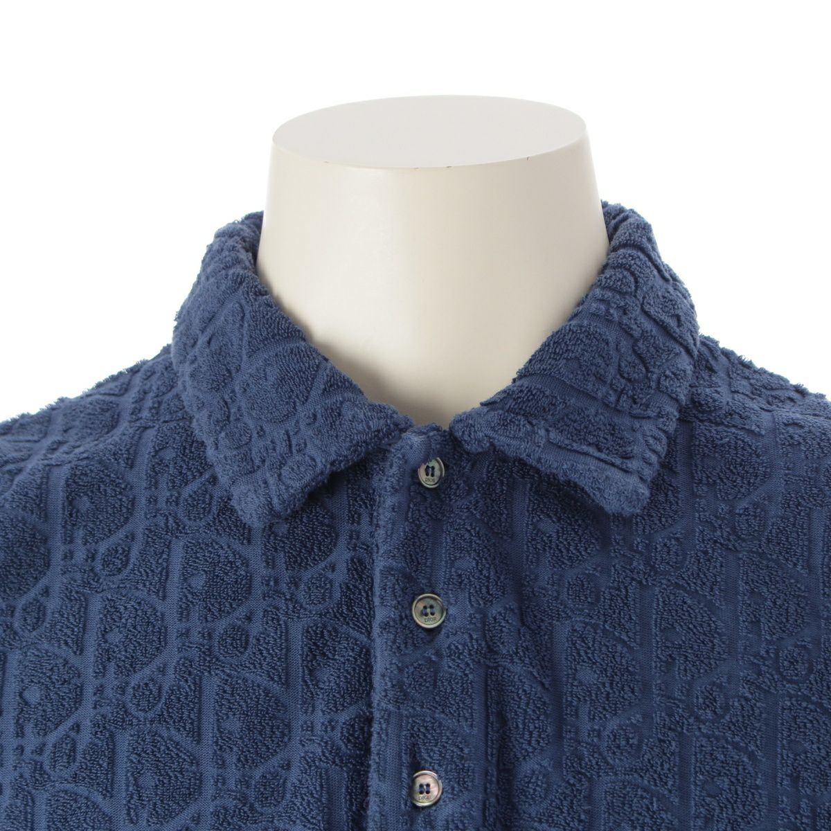 ディオール コットン オブリーク 総柄 パイル地 半袖 ポロシャツ