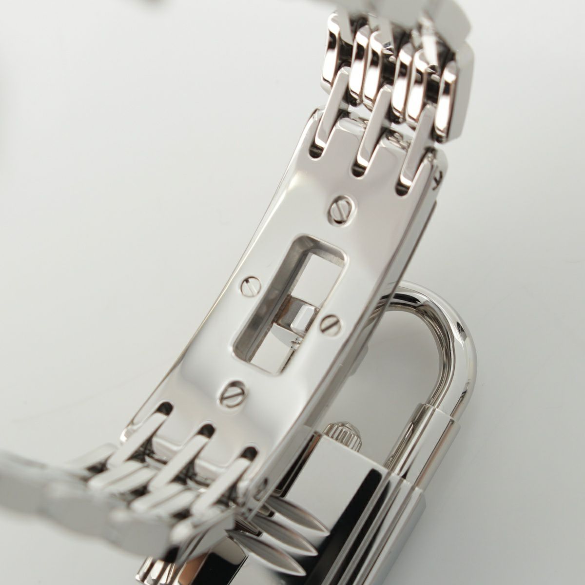 エルメス ステンレススチール SS QZ 白文字盤 クロシェット付属 腕時計  