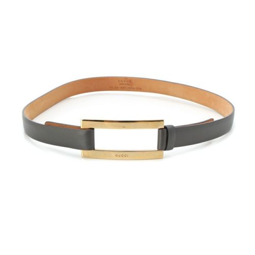 グッチ スクエアバックル ウエストマーク ベルト ブラックゴールド