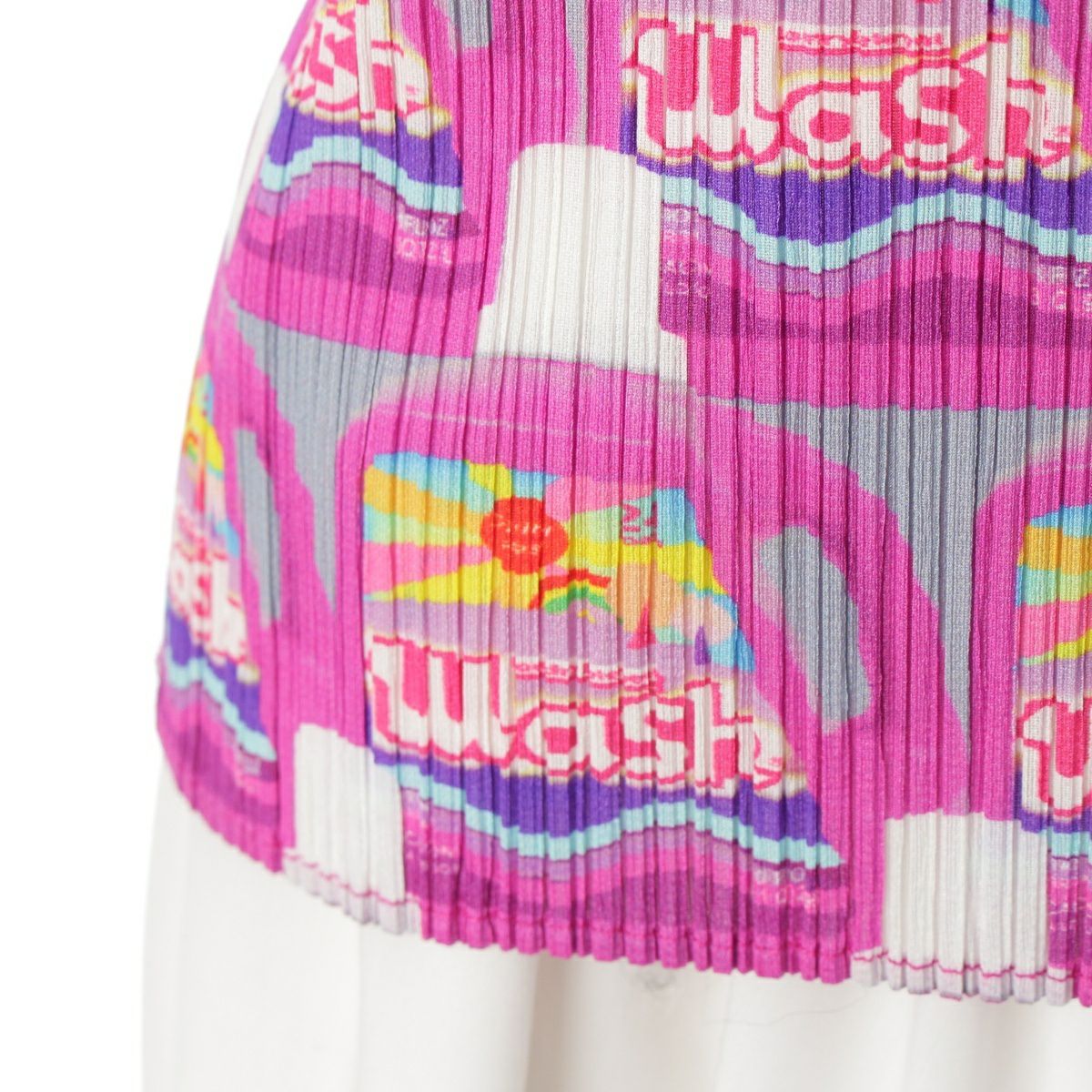 プリーツプリーズ イッセイミヤケ 洗剤柄 wash ノースリーブ