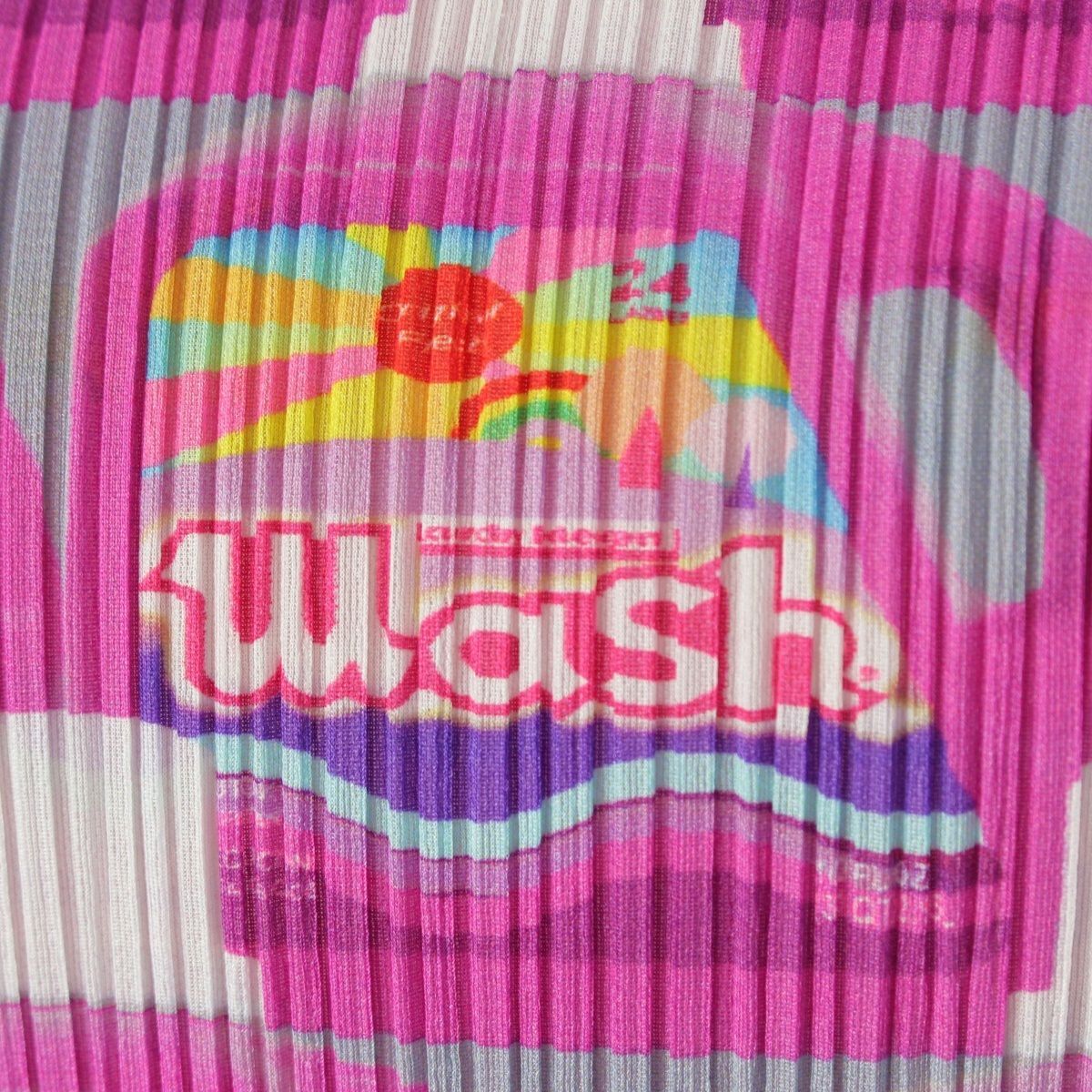 希少 プリーツプリーズ 洗剤柄 WASH ノースリーブ トップス 総柄 L相当 希少 プリーツプリーズ 洗剤柄 WASH ノースリーブ トップス 総柄
