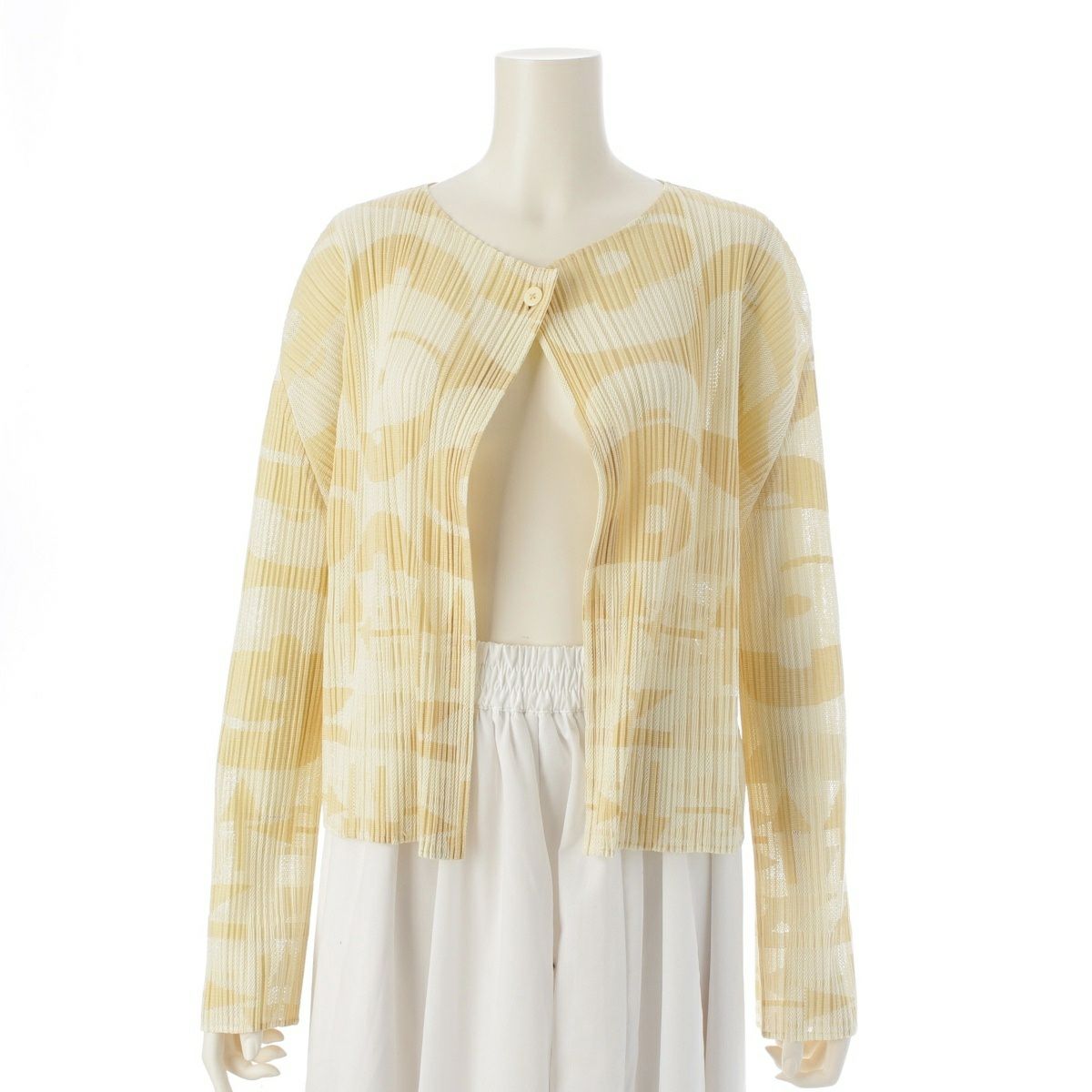 プリーツプリーズ イッセイミヤケ ボタンレス ロング 長袖  