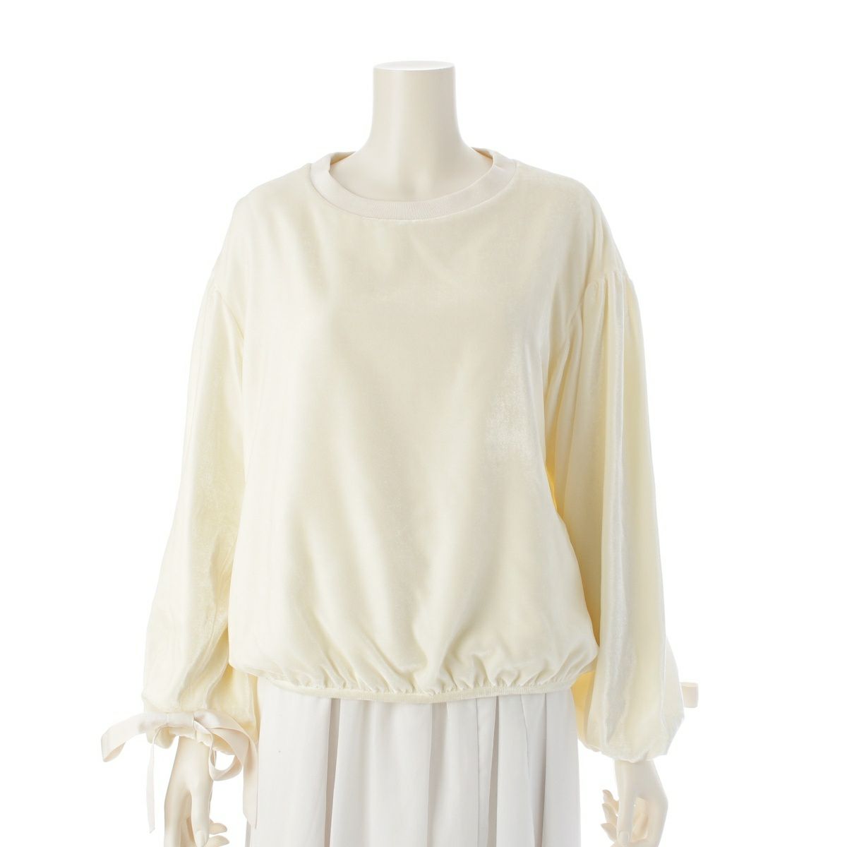 ドゥロワー ベロア リボン バルーンシルエット スウェット 長袖  