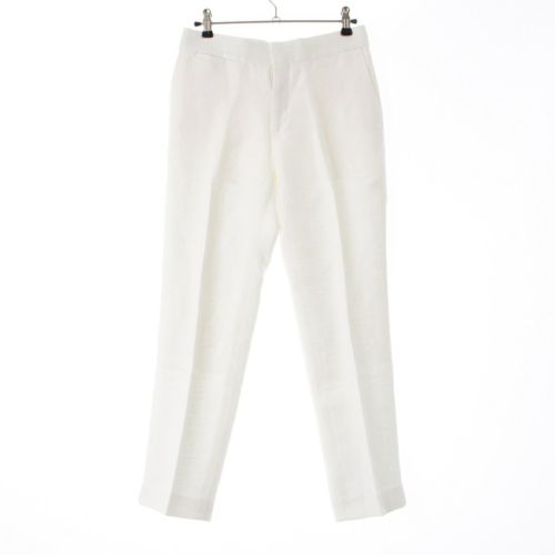 ドゥロワー 22SS リネン混 オットマン ベーシック パンツ スラックス 6514-236-1203 ホワイト 34