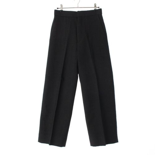 ドゥロワー 22AW ウール ナイロン メランジ ワイドスラックス ストレート パンツ ボトムス 6514-236-1244 ブラック 34