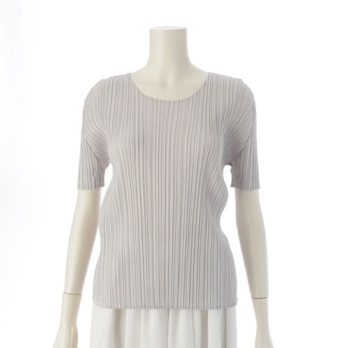 プリーツプリーズ イッセイミヤケ MIST BASICS ミストベーシック トップス 半袖 プリーツ PP05FK103 ライトグレー 3
