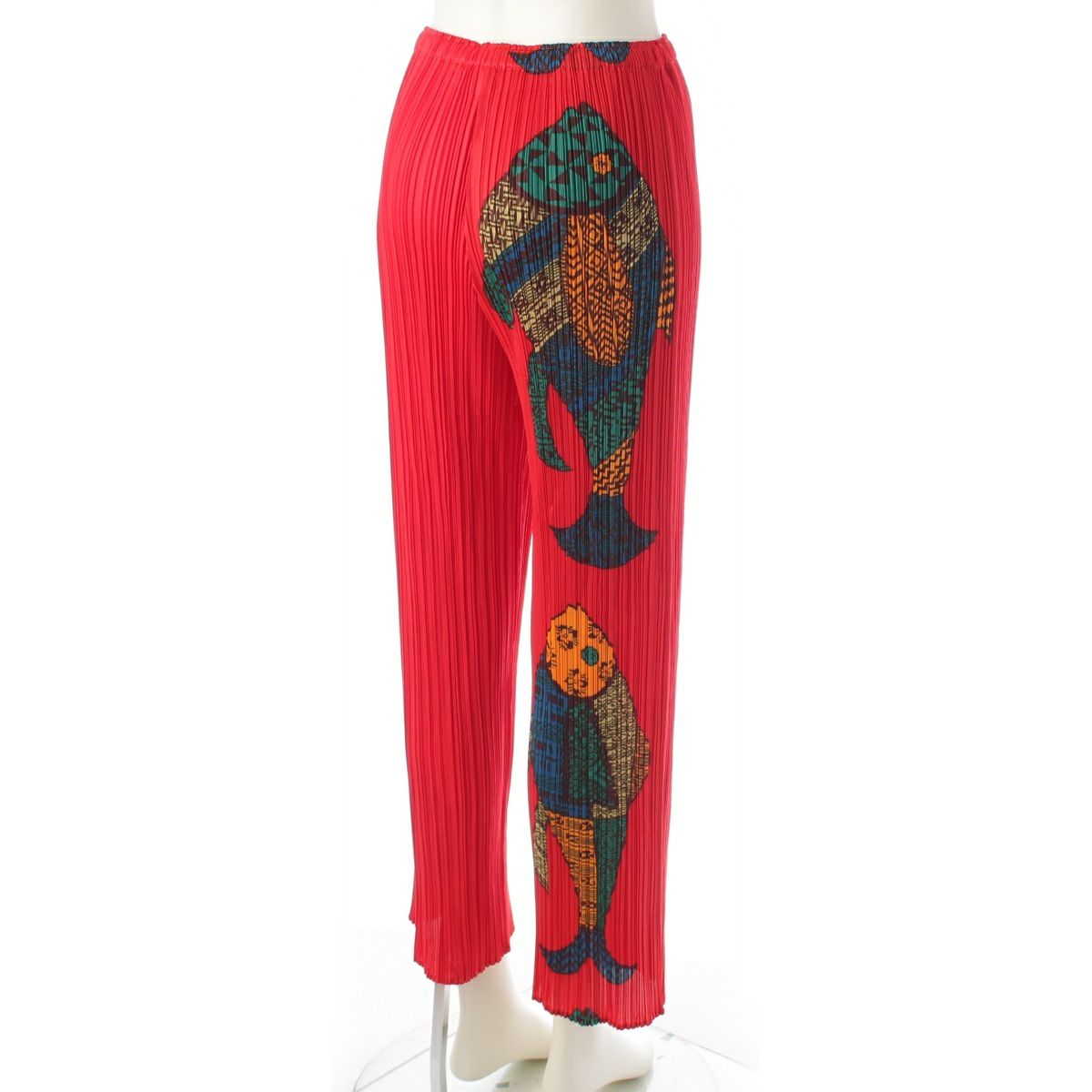 プリーツプリーズ イッセイミヤケ 魚柄 ノースリーブ パンツ  