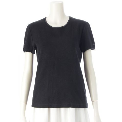 グッチ 1996年 コットン トムフォード期 ロゴパッチ リブニット ニット 半袖 トップス ブラック L