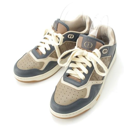 ディオール レザー オブリーク B27 ローカット スニーカー シューズ ネイビー 39