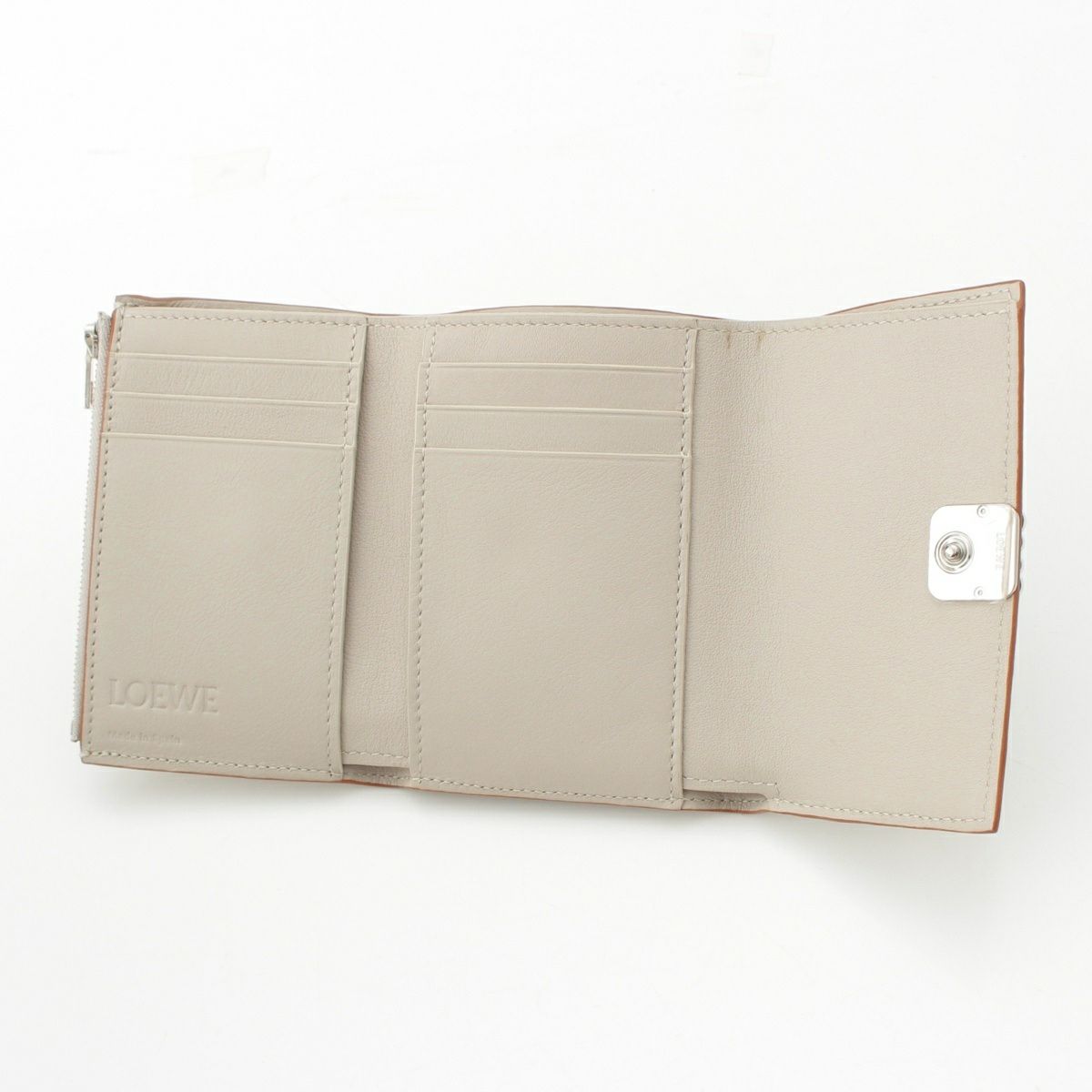 ロエベ レザー アナグラム バーティカル コンパクトウォレット 三  