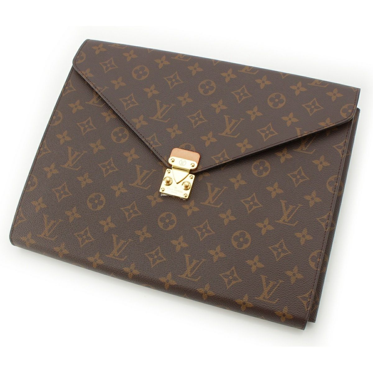 LOUIS VUITTON ブラウン クラッチバッグ 中古・古着通販】LOUIS VUITTON (ルイ ヴィトン) クラッチバッグ