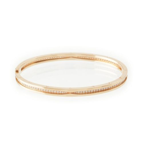 ブルガリ B-zero1 フルダイヤ 1.05ct ブレスレット Au750 357579 ピンクゴールド M/L 18cm 24.3g