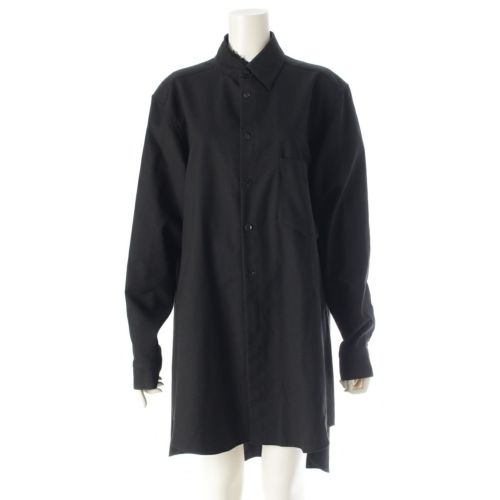 ヨウジヤマモト グランドワイ アシンメトリーカラー ロング 長袖シャツ GV-B07-100 ブラック ３