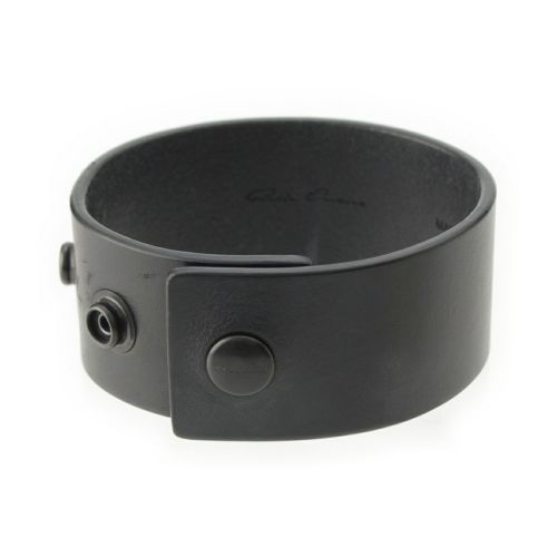 リックオウエンス 25SS ANTHEM CUFF レザー 復刻 ブレスレット RA01E0601 ブラック