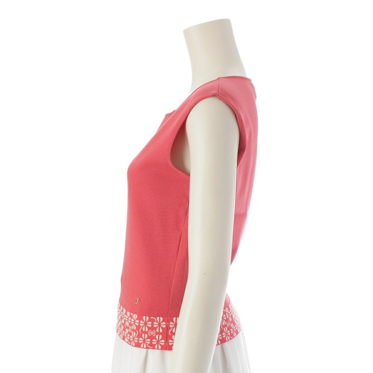 シャネル 01P レーヨン ココマーク ノースリーブ ニット タンクトップ