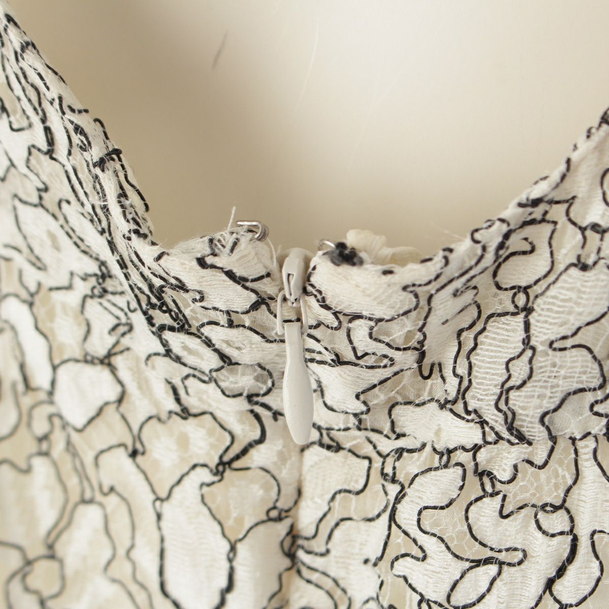 シャネル コットン レース ノースリーブ ブラウス トップス  