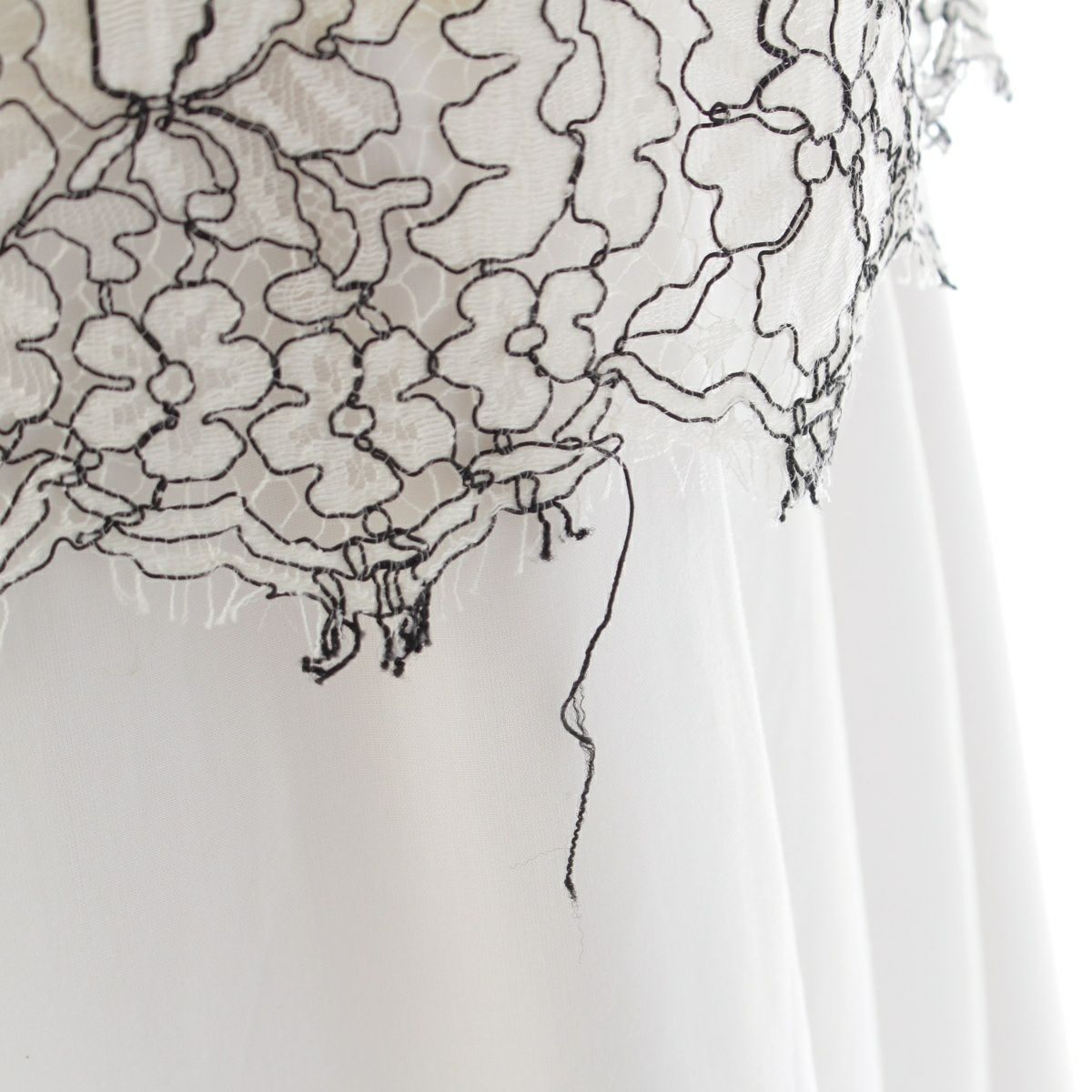 シャネル コットン レース ノースリーブ ブラウス トップス  