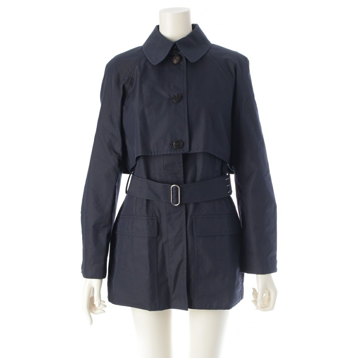 美品♡バルマンラムレザートレンチコートベルト黒