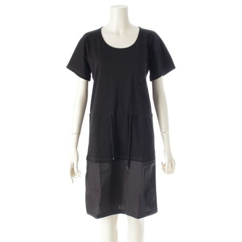 エルメス リゾートコレクション コットン ナイロン切り替え ブリッドドゥガラ ワンピース ブラック 34