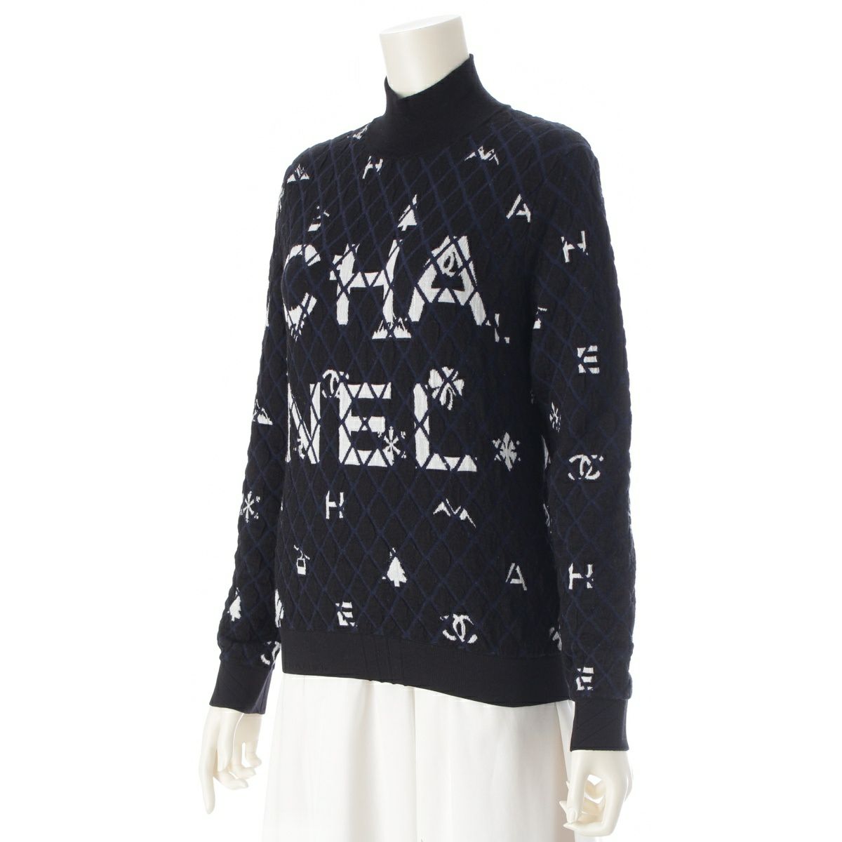 極 美品 シャネル ハイネック ニット カシミア シルク 半袖 42 ネイビー 2025年最新】Yahoo!オークション -シャネル セーターの中古品