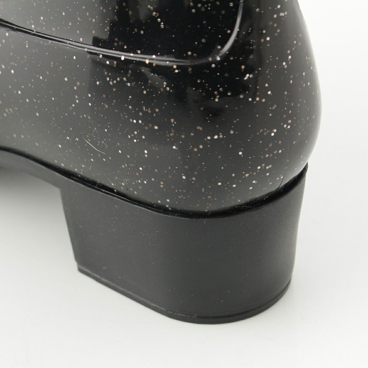 シャネル ラバー カメリア ラメ レインシューズ ブーツ ブラック 36