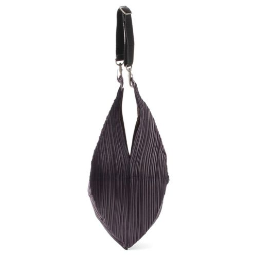 イッセイミヤケ 変形 立体 バイカラー ダイヤモンド ハンドバッグ ワンハンドバッグ パープル ブラウン