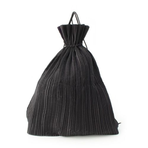 イッセイミヤケ プリーツ ドローストリング バイカラー ナップサック バッグ ブラック パープル