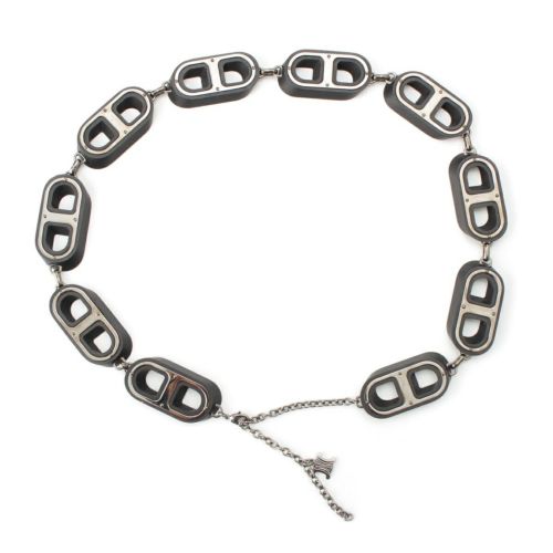 セリーヌ バッファローホーン トリオンフ チェーン ベルト ブラック