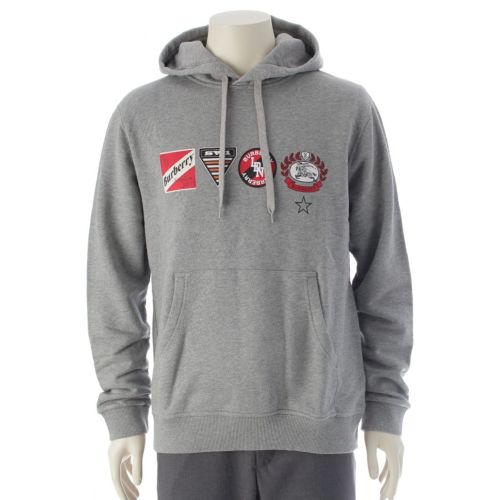 バーバリー コットン ロゴ プリント パーカー トップス 8024323 グレー S