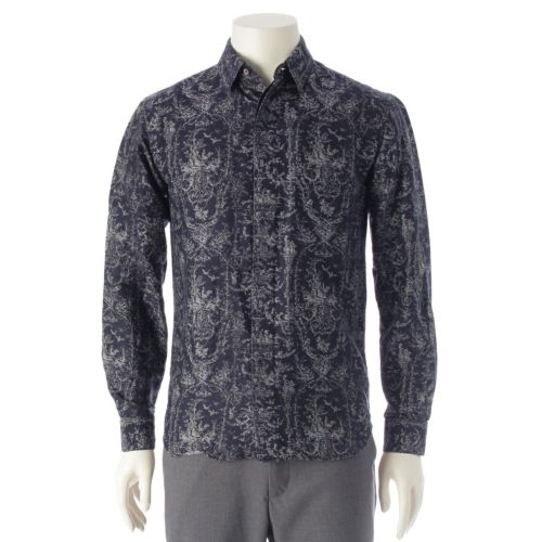 ディオール・オム 19SS トワルドジュイ コットン ロングスリーブ 長袖シャツ トップス 923C501W8455 ブルー 37