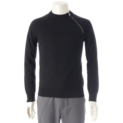 ディオール 18年 ディオールオム ウール クルーネック ジップ ニット 863M631ZT904 ブラック XS