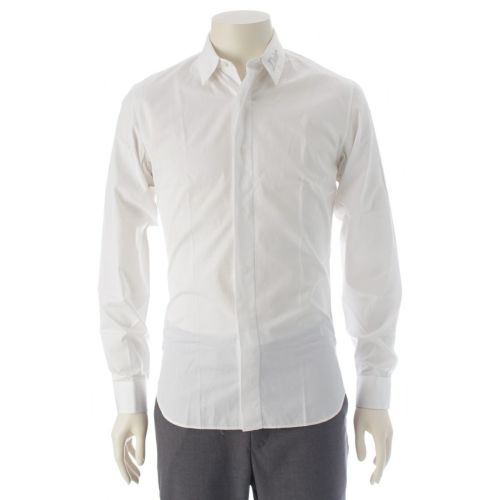 ディオール 22年 コットン ロゴ刺繍 ロングスリーブ 長袖シャツ トップス 293C552A1581 ホワイト 37