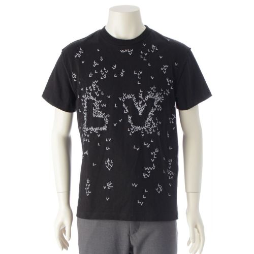 ルイヴィトン 22AW コットン LVスプレッドエンブロイダリー 半袖Ｔシャツ トップス ブラック XS