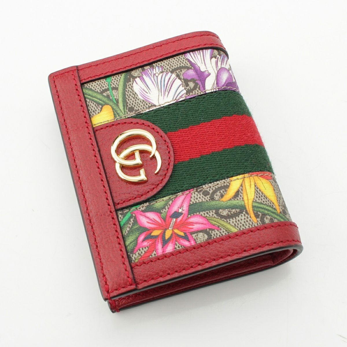 グッチ レザー GG フローラル オフィディア ウォレット 二つ折り財布
