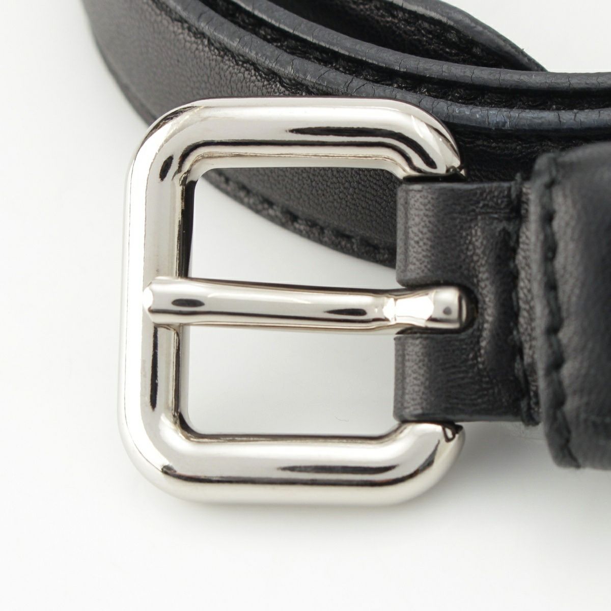 ミュウミュウ レザー ベルト ブラック シルバー金具 32/80 | 中古通販  